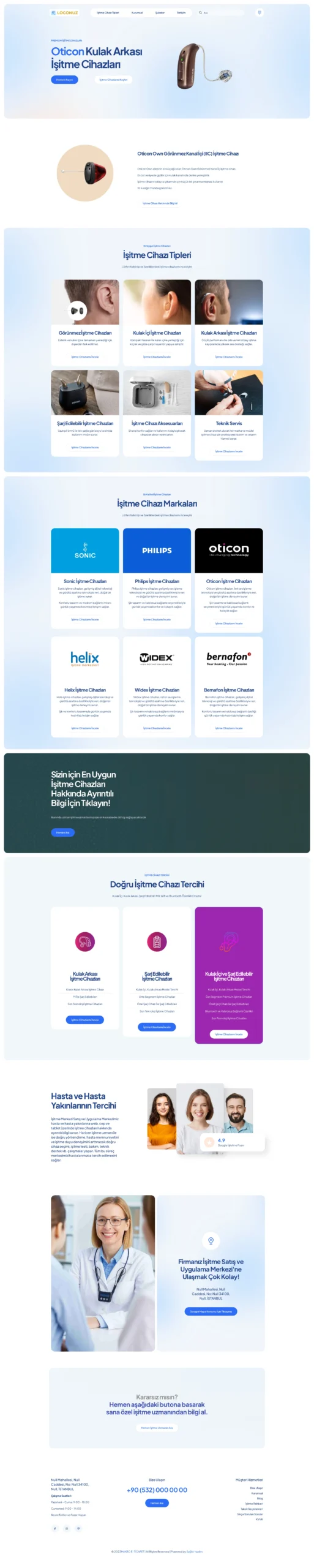 İşitme Web Tasarım Premium – Premium İşitme Cihazları Anasayfa